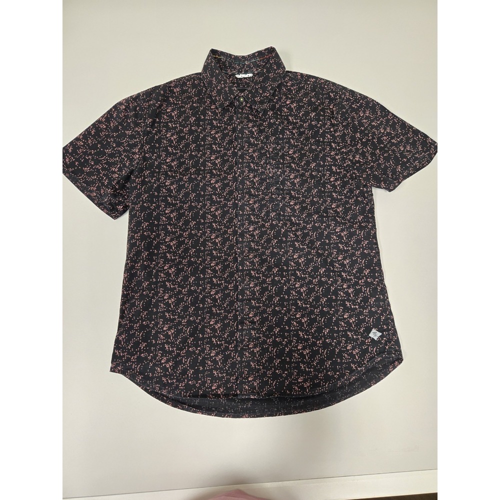 Roark Men's Cotton Short Sleeve Button Up Shirt All Over Dot Print Size Small